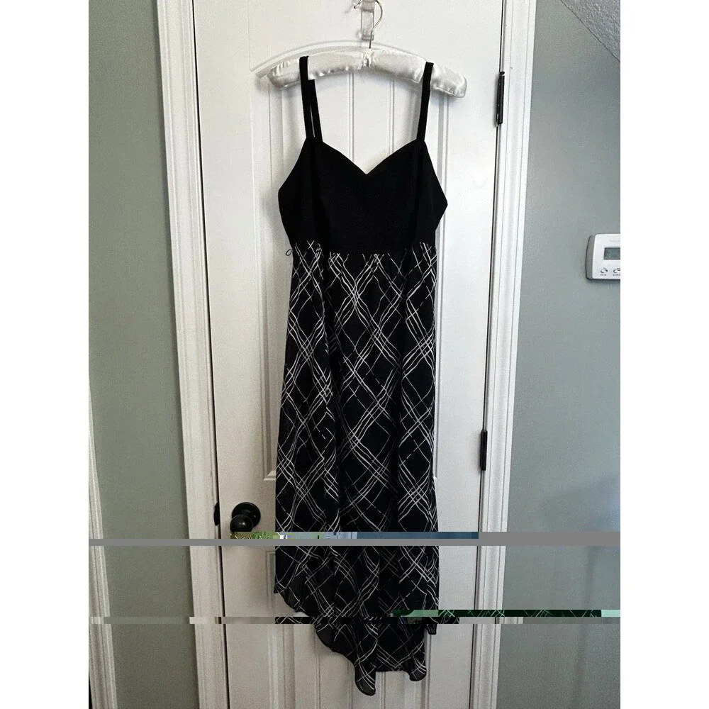 Torrid Size 14 Black Plaid High Low Midi Dress Sleeveless Back Zip Women - Picture 13 of 15